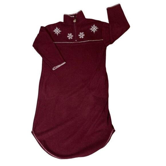 Secret Treasures Womens Size Large Fleece Night Shirt Sleepwear Burgundy‎ - Picture 1 of 6